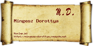 Mingesz Dorottya névjegykártya